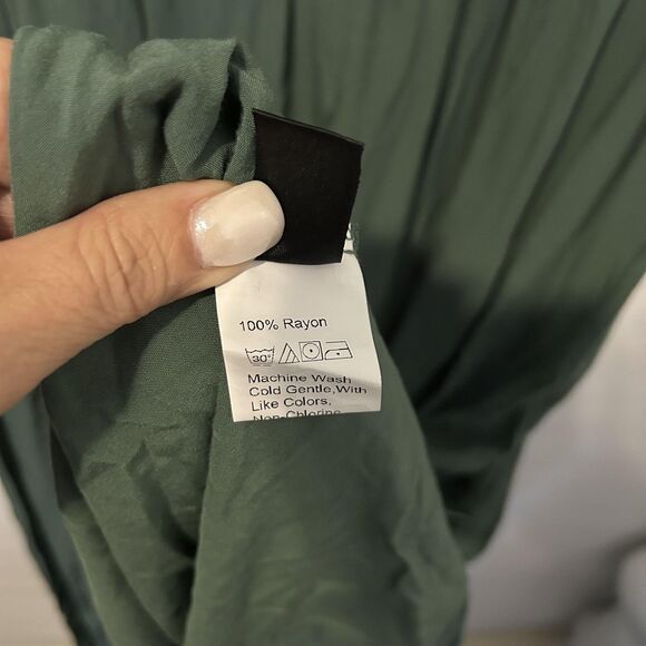 SHEIN Curve Dress Womens 2XL Embroidered Maxi Boho Flowy Short Sleeve Rayon - Picture 12 of 12